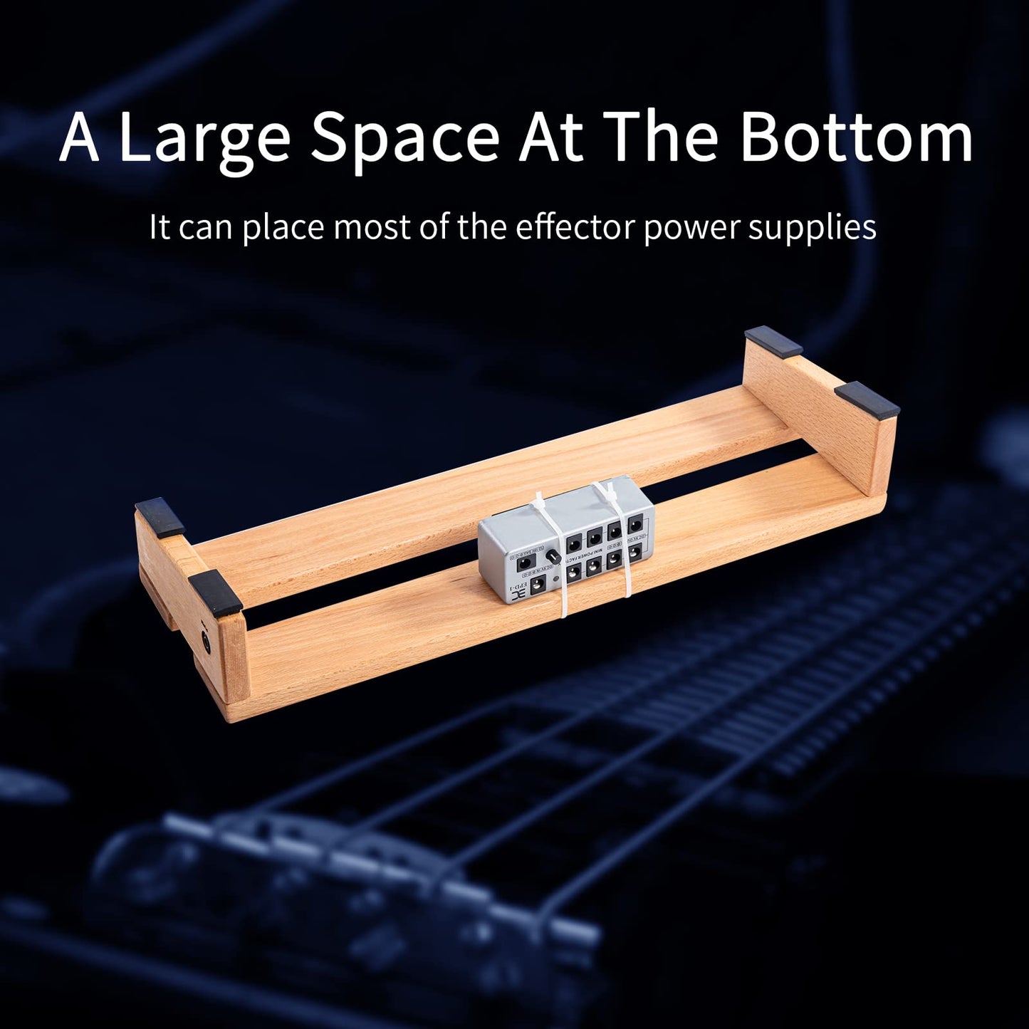 ENO MUSIC 14" Wooden Mini Pedal Board Guitar Effects Compact Small Pedalboard with Pedals Mountain Tape & Cable Tie