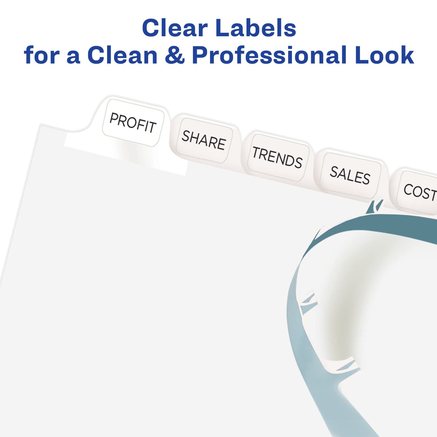 Avery Index Maker Clear Label 8-12 x 11 Inches Dividers with 12 White Tabs, 5 Pack (11429)