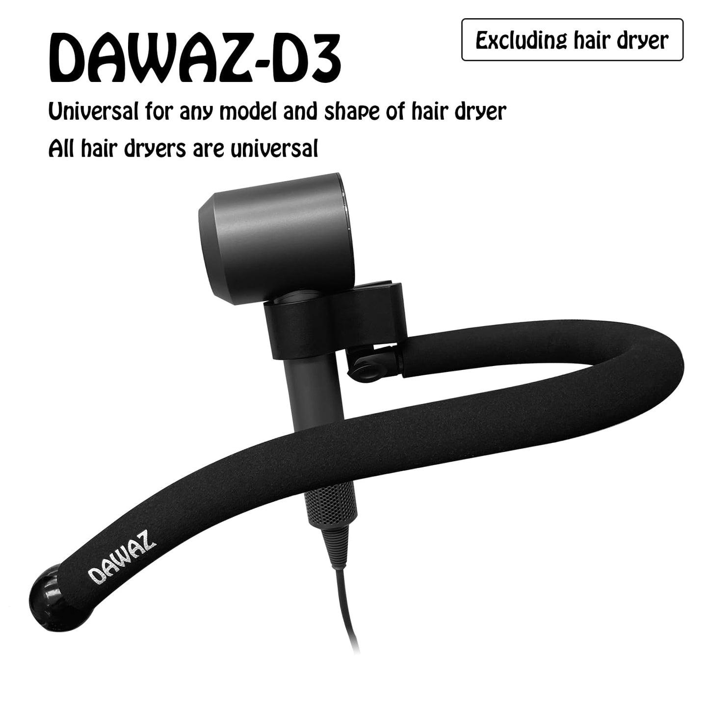 DAWAZ pet Grooming Dog Hair Dryer Water Blowing Machine Neck Hanging Bracket Universal Adjustment Free Your Hands (D3), BLACK