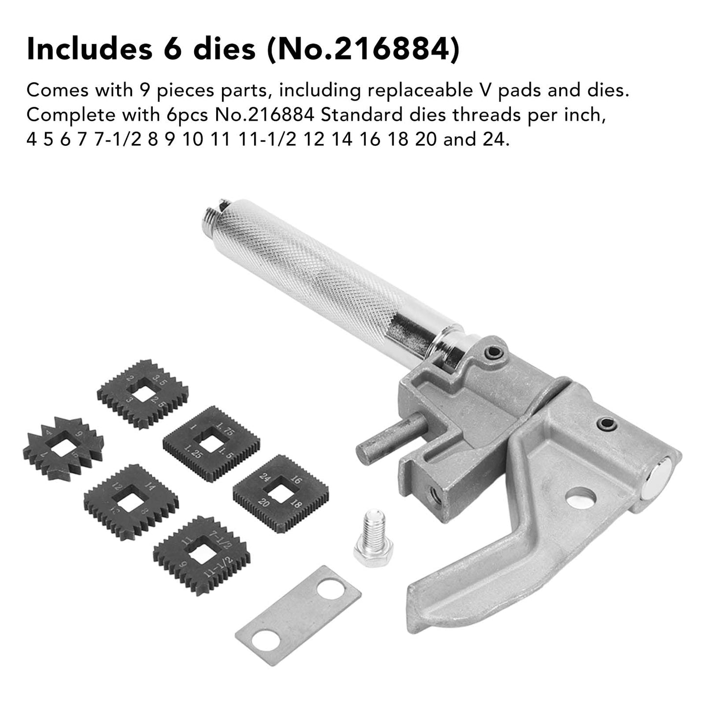 OTC 7402 and 202817 Universal Outside Thread Chaser Repair Tool for 1-1/4in to 5in O. D. External Thread Repair Tool for Wheel, RV, ATV, Truck, Aluminum Silver