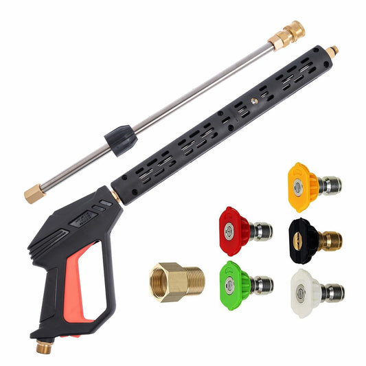 4000 PSI Replacement Pressure Washer Gun, with Extension Wand, 40 Inch,M22 15mm or M22 14mm Fitting, 5 Nozzle Tips