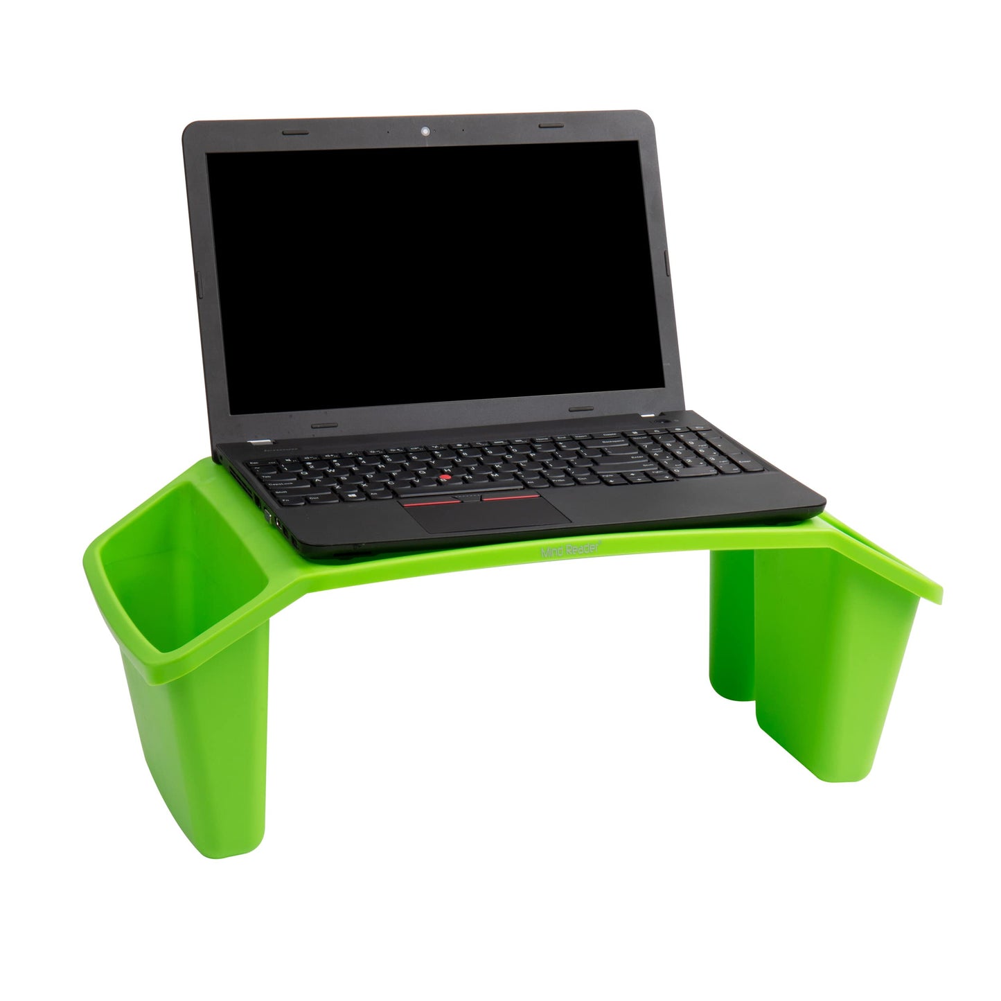Mind Reader Kids Lap Desk, Portable Activity Tray with Side Storage, Stackable Plastic Desk for Drawing, Snacks, Study, Set of 2, Green