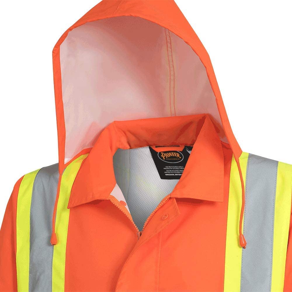 Pioneer V1081350 Hi-Viz Safety Rain Jacket, Tear and Abrasion Resistant
