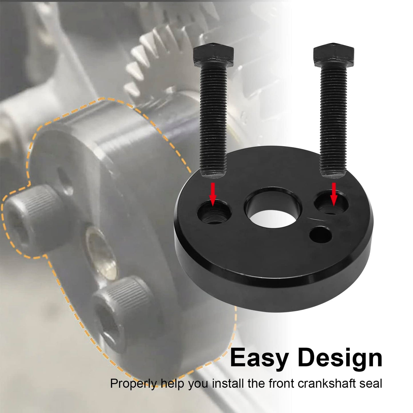 Cummins Front Seal Installer & 5046 Crankshaft Wear Sleeve Install Tool Perfectly Fits for Dodge Cummins 3.9L 5.9L 6.7L Diesel Engines Replaces OE 3824498 1338