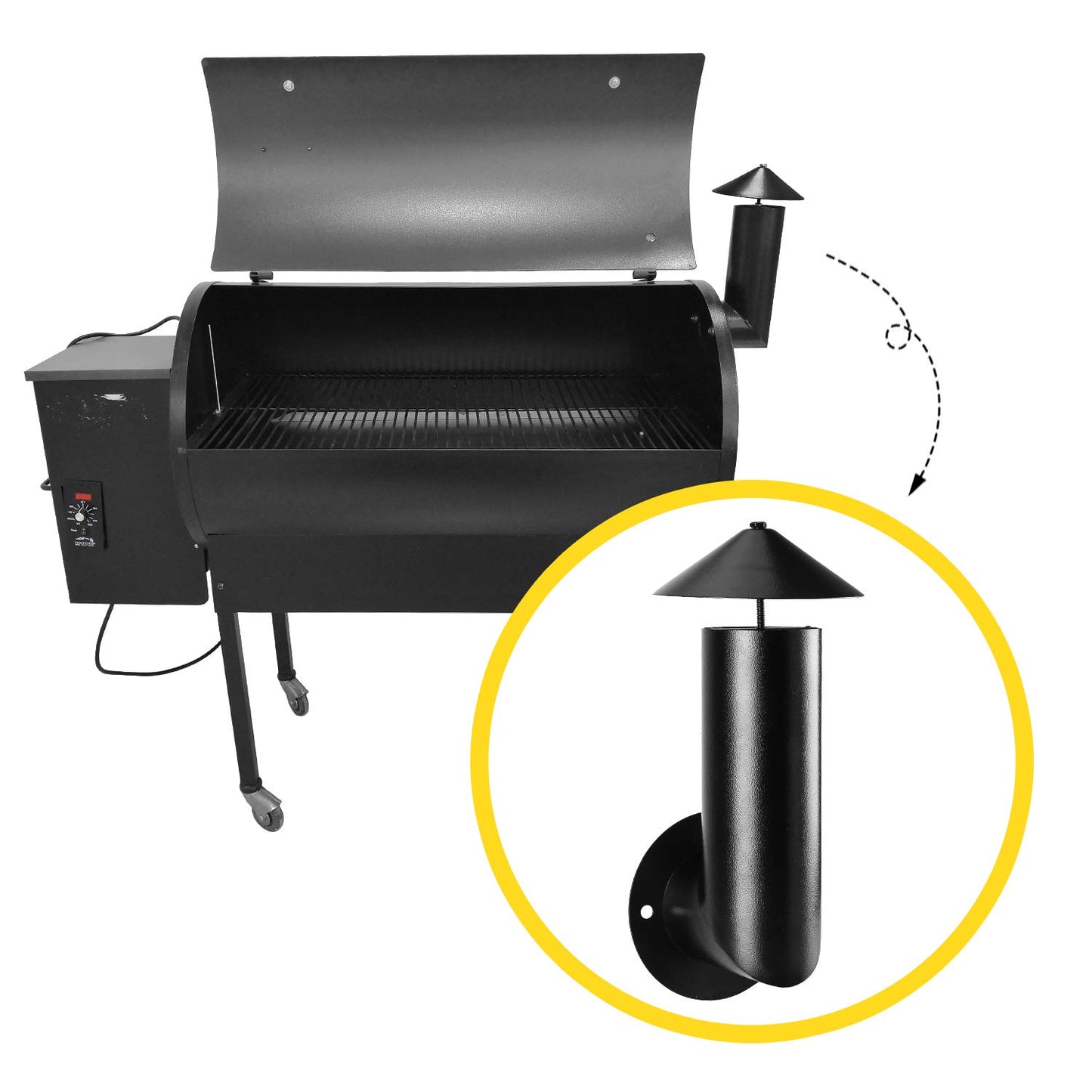 WADEO Grill Smoke Stack Chimney Cap Kit Replacement for Traeger, Pit Boss, Camp Chef and Other Pellet Grills Smokers