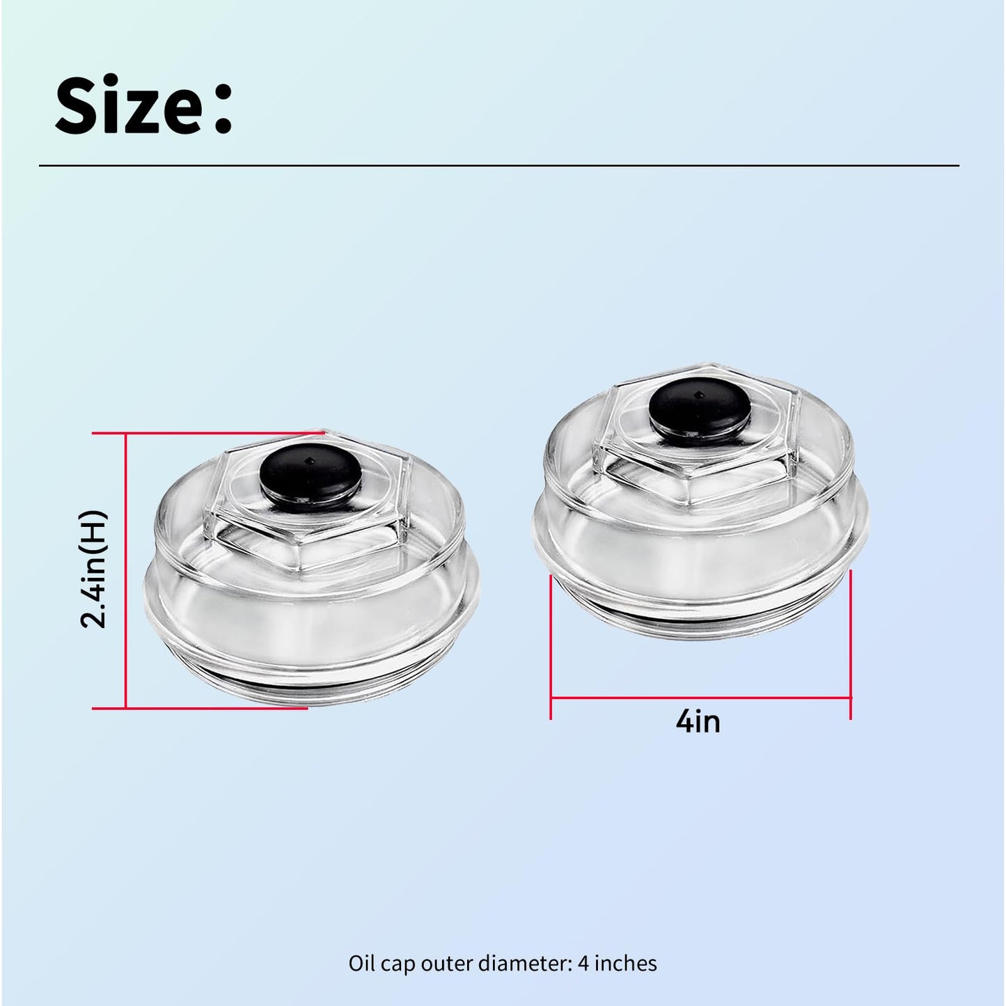 XTPTFABS,183772-KIT 4" Trailer Hub Replacement Oil Cap Kit Compatible with 10K-16K Dexter Bearing Cover and 10K - 16K Axles. 4"Oil Bath Dust Caps for Dexter Axles(2)