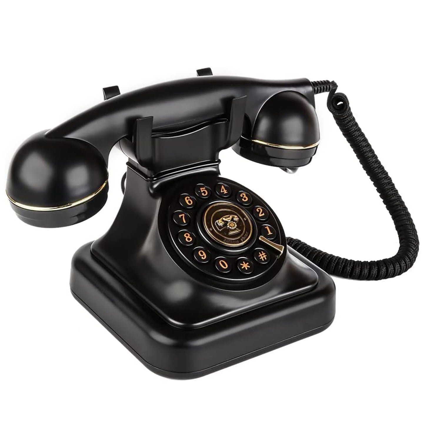 Sangyn Retro Landline Telephone Classic Rotary Design Old Fashioned Corded Desk Phone for Home and Office