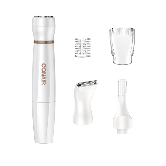Conair Satiny Smooth All-in-One Facial Trim System, Battery Operated, Use Wet/Dry