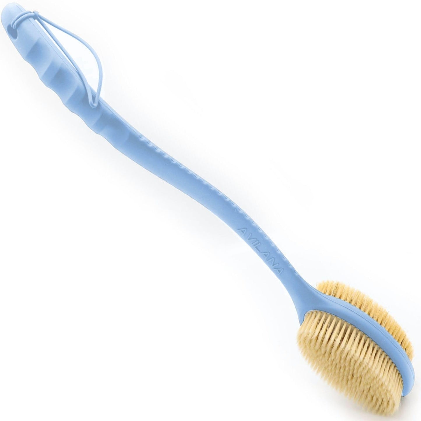 Avilana Back Scrubber for Shower,19 inch Silicone Body Scrubber with Handle, Shower Back Scrubber for Men and Women, Back Brush for Shower, Loofah with Handle Shower Brush (BLUE)