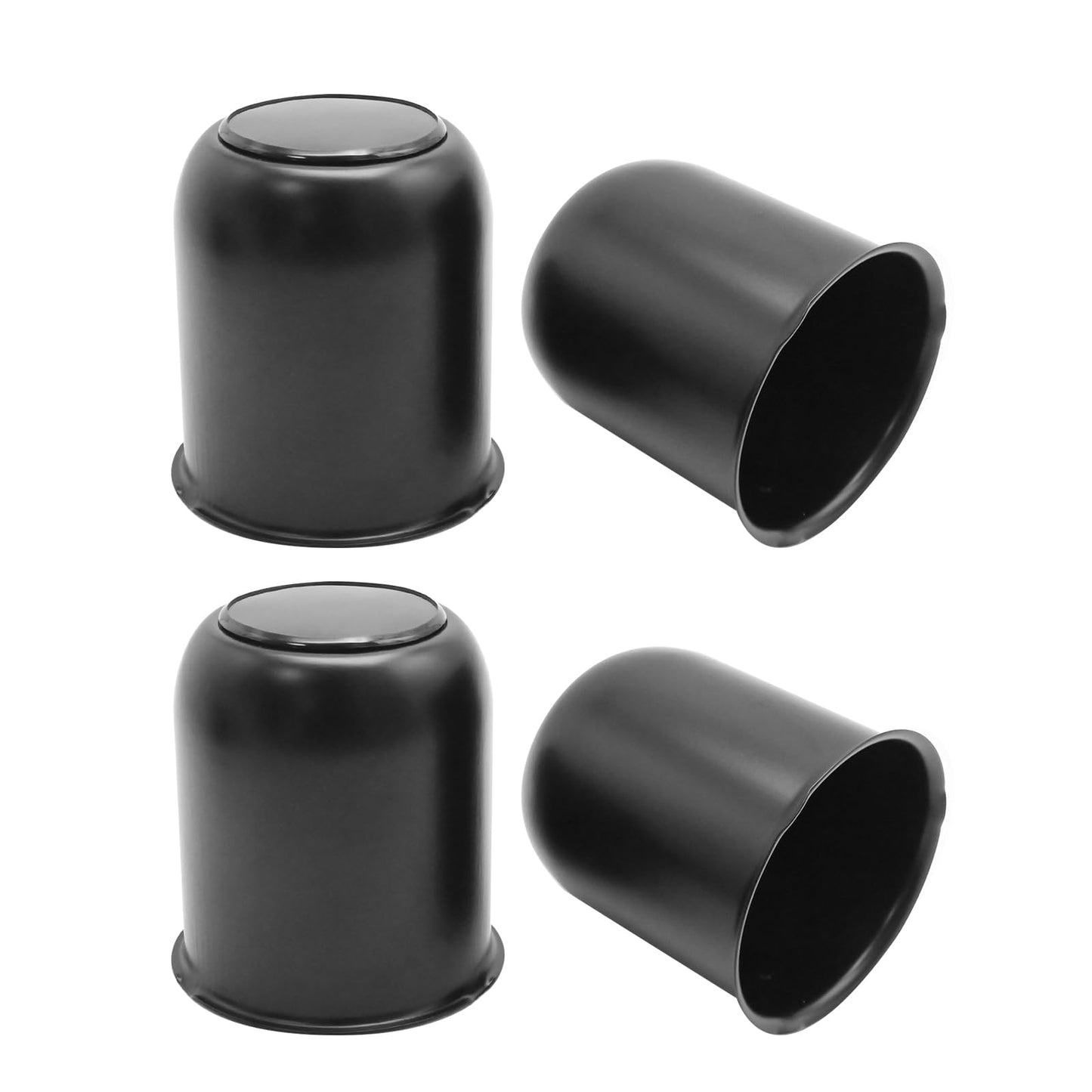 Hoypeyfiy 4Pcs Push Through Wheel Center Caps, 3.19 Inch Truck Trailer Rim Center Caps, Trailer Hub Caps for Trailer Truck RV Wheel Rims, Silver or Black (Black,3.19")