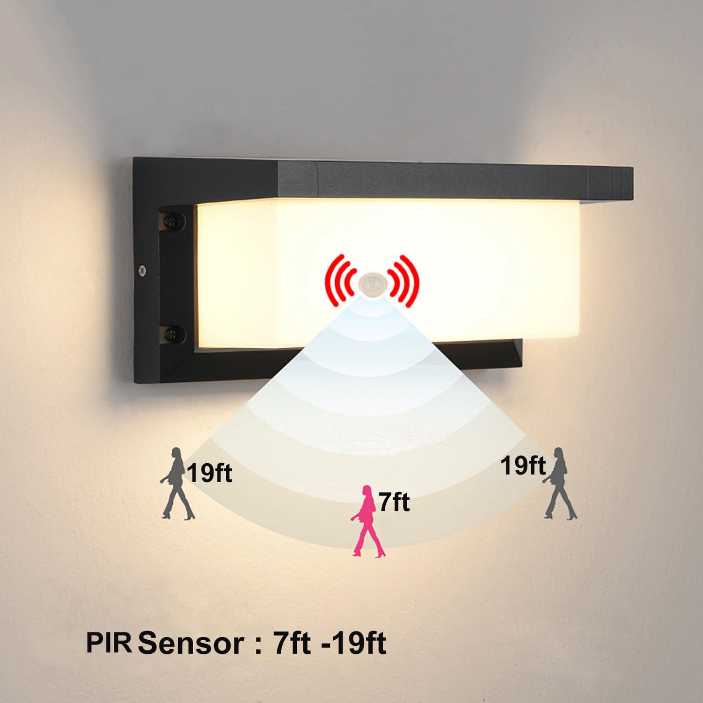 iKenta Motion Sensor Outdoor Porch Lights,18W 3000K IP65 Waterproof Exterior Outdoor Lighting, Wired Wall Sconce Light Fixture Wall Mount Outside Light for Garage Porch Patio Yard Front Door Entryway