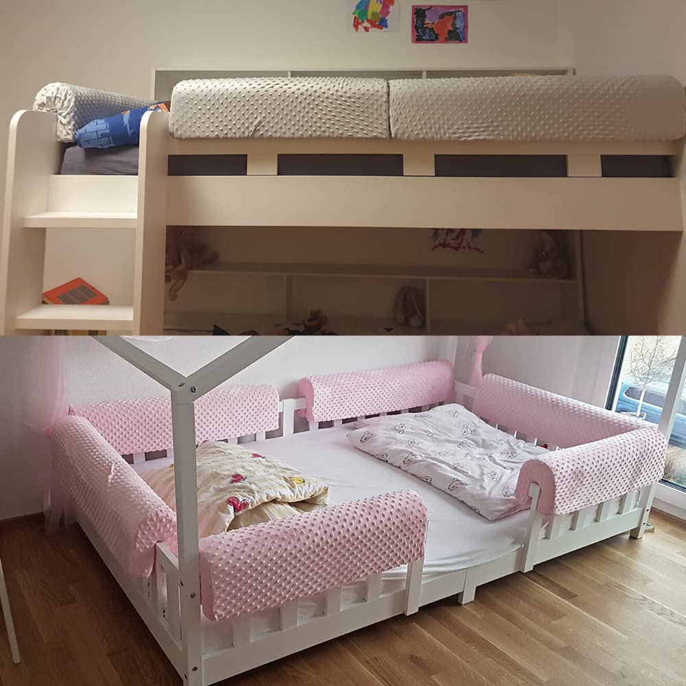 Wonder Space Toddlers' Bed Rail Bumpers Protecter - Children's Bed Guardrail Padding - Anti-Collision | Increased Heigh| Fall Prevention - Easy Installation Enhanced Safety Universal Fit (90cm, Grey)