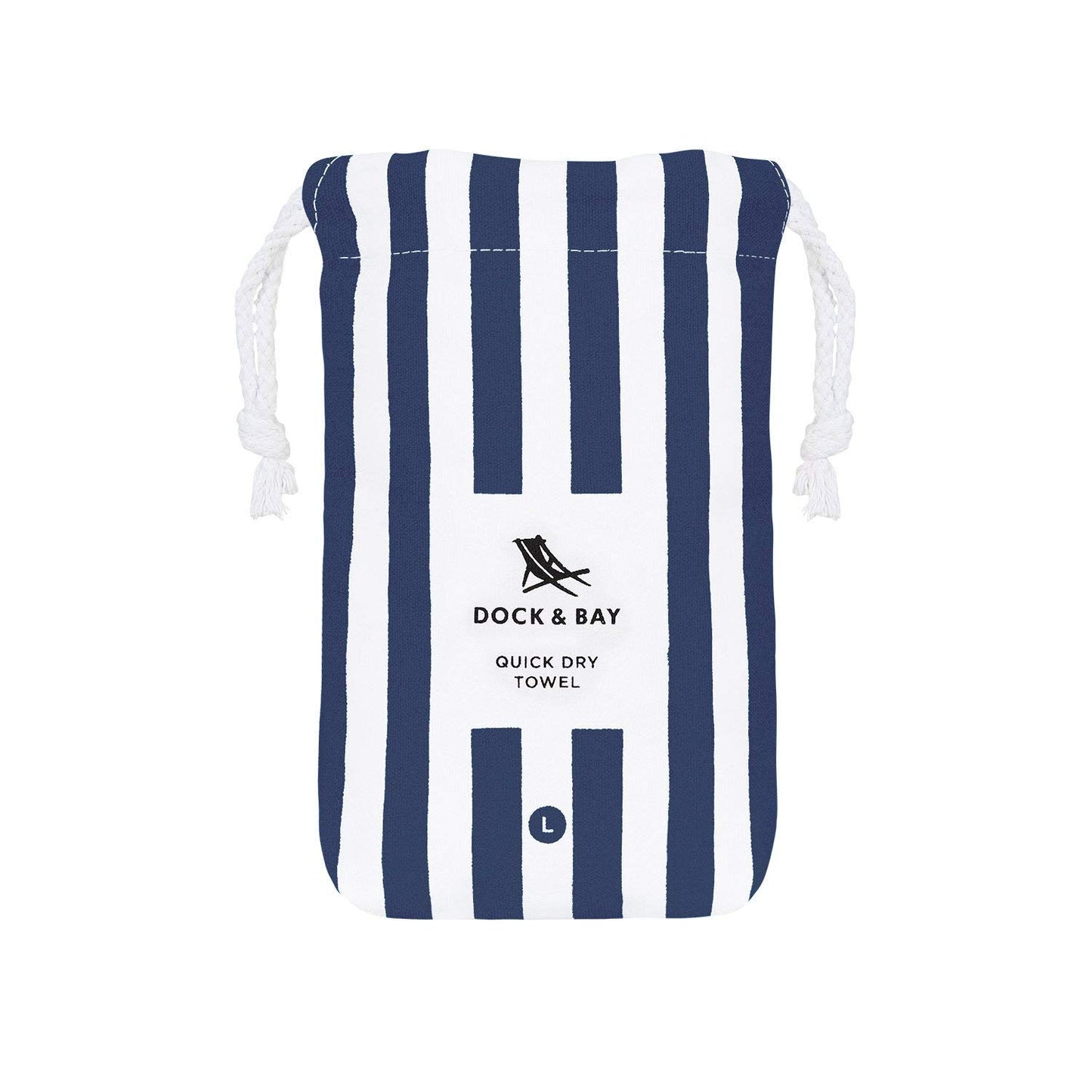 Dock & Bay Beach Towel - Quick Dry, Sand Free - Compact, Lightweight - 100% Recycled - Includes Bag - Cabana - Whitsunday Blue - Extra Large (200x90cm, 78x35)