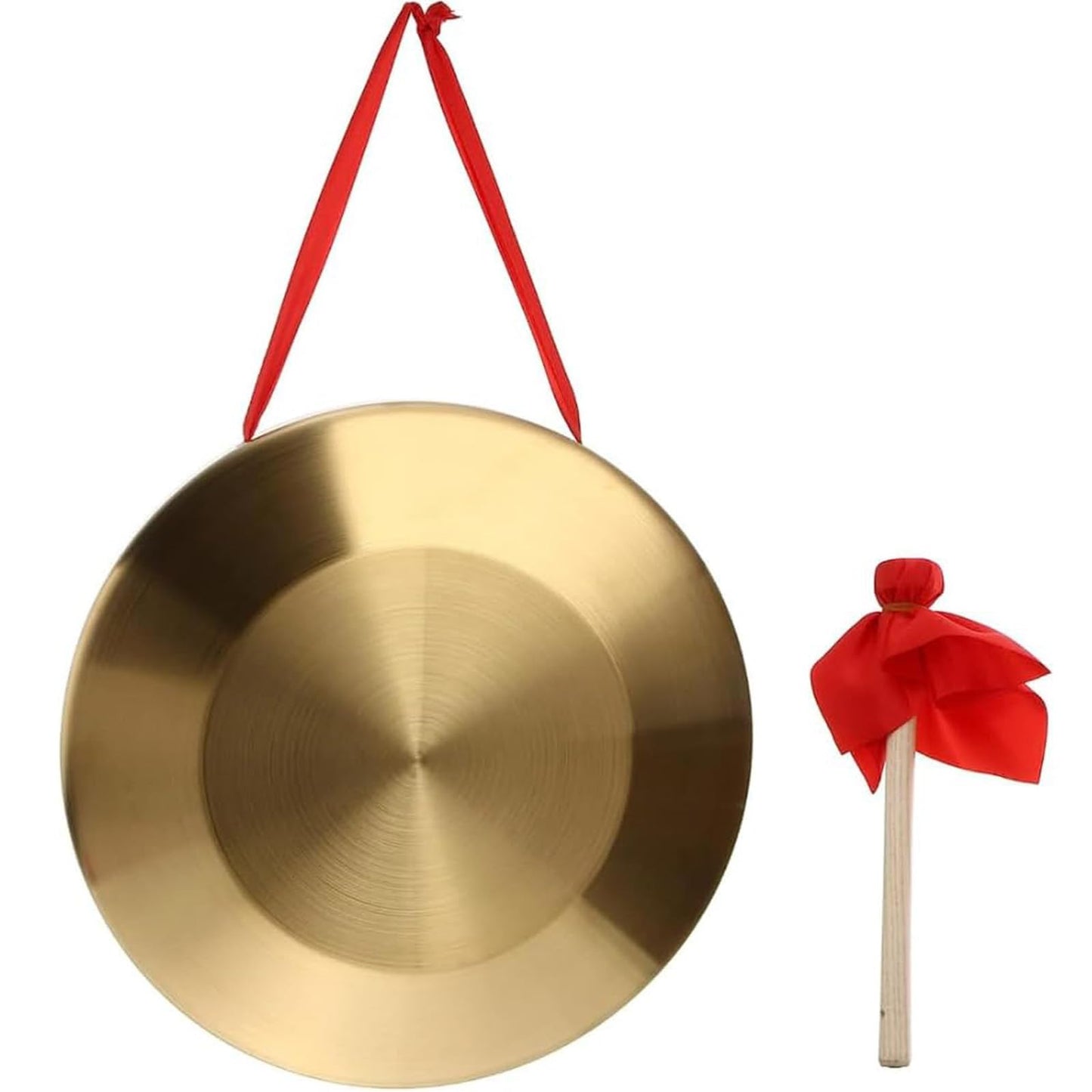 Universal Gong And Wooden Mallet 12.6 inch Tam Tam Gong Traditional Gong Instrument Chinese Percussion Instrument With Copper Decoration Chau Gong For Home And Office
