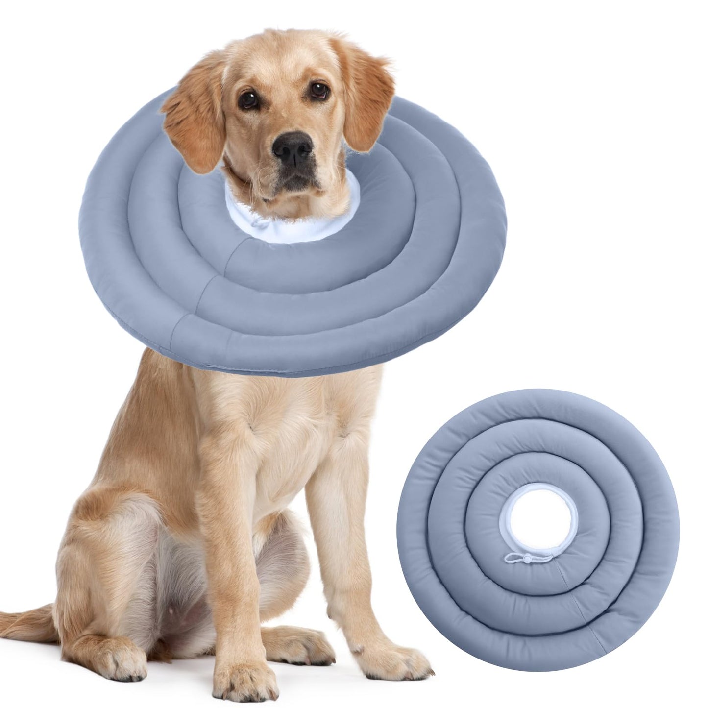 IDOMIK Dog Recovery Collar, Waterproof Soft Dog Cone After Surgery, Comfy Protective Elizabethan Collar Alternative for Dogs Cats, Adjustable Pet Neck Donut Cone Anti-Licking Biting Wounds