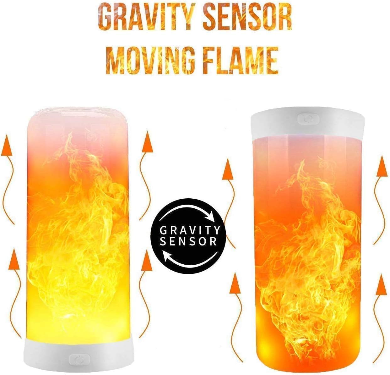 LED Flame Lights with Remote & Timer,Battery Operated Flameless Candles,Realistic Flickering Fake Fire Lamps, Outdoor Flame Lights with Gravity Sensing for Halloween/Fireplace/Party/Garden/Bar (4)