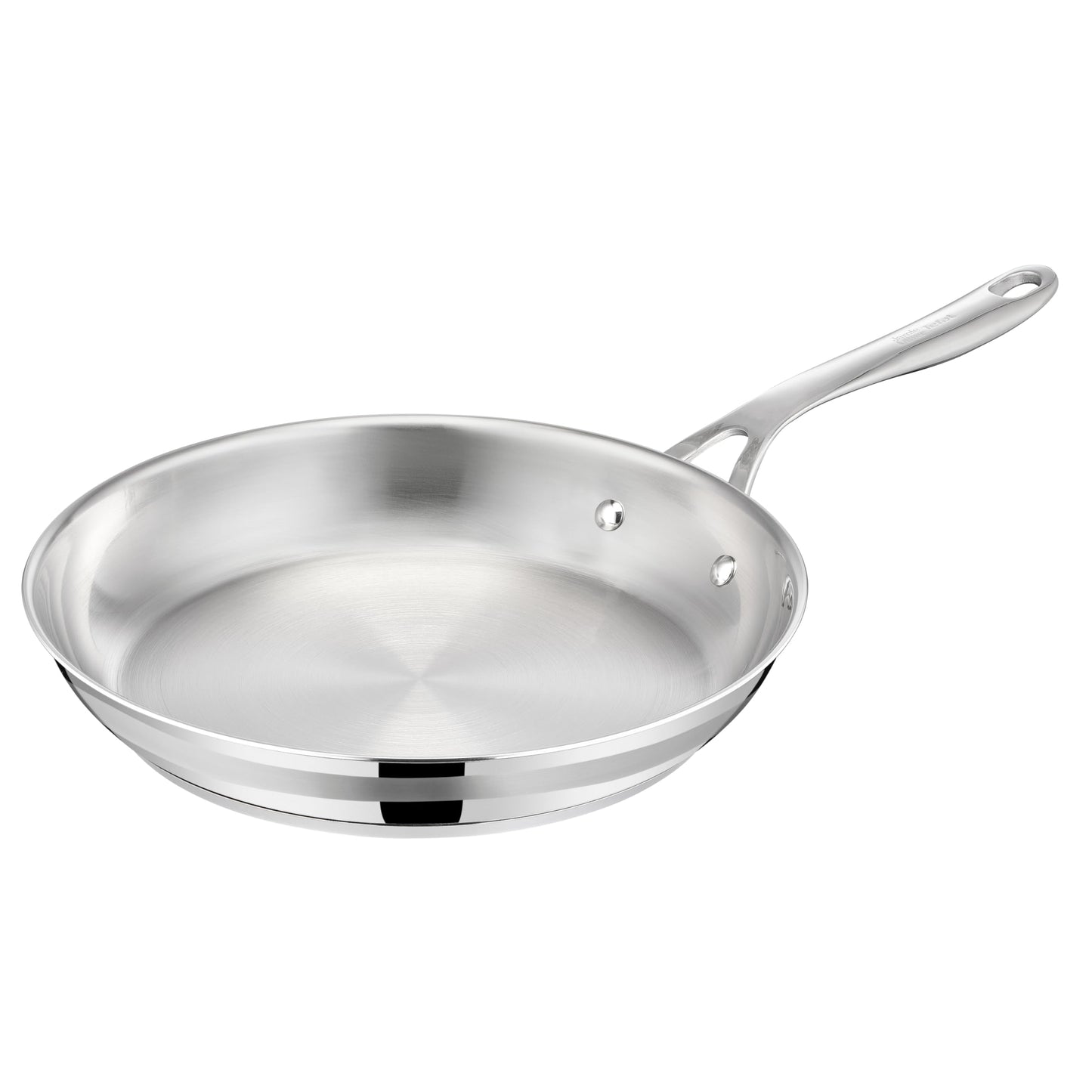 Jamie Oliver by T-fal Cook Smart Frying Pan 11 in / 28 cm, Uncoated Stainless Steel Frying Pan, Robust, Fast Heating, Even Cooking, Riveted Handle, Induction Safe, Oven and Dishwasher Safe