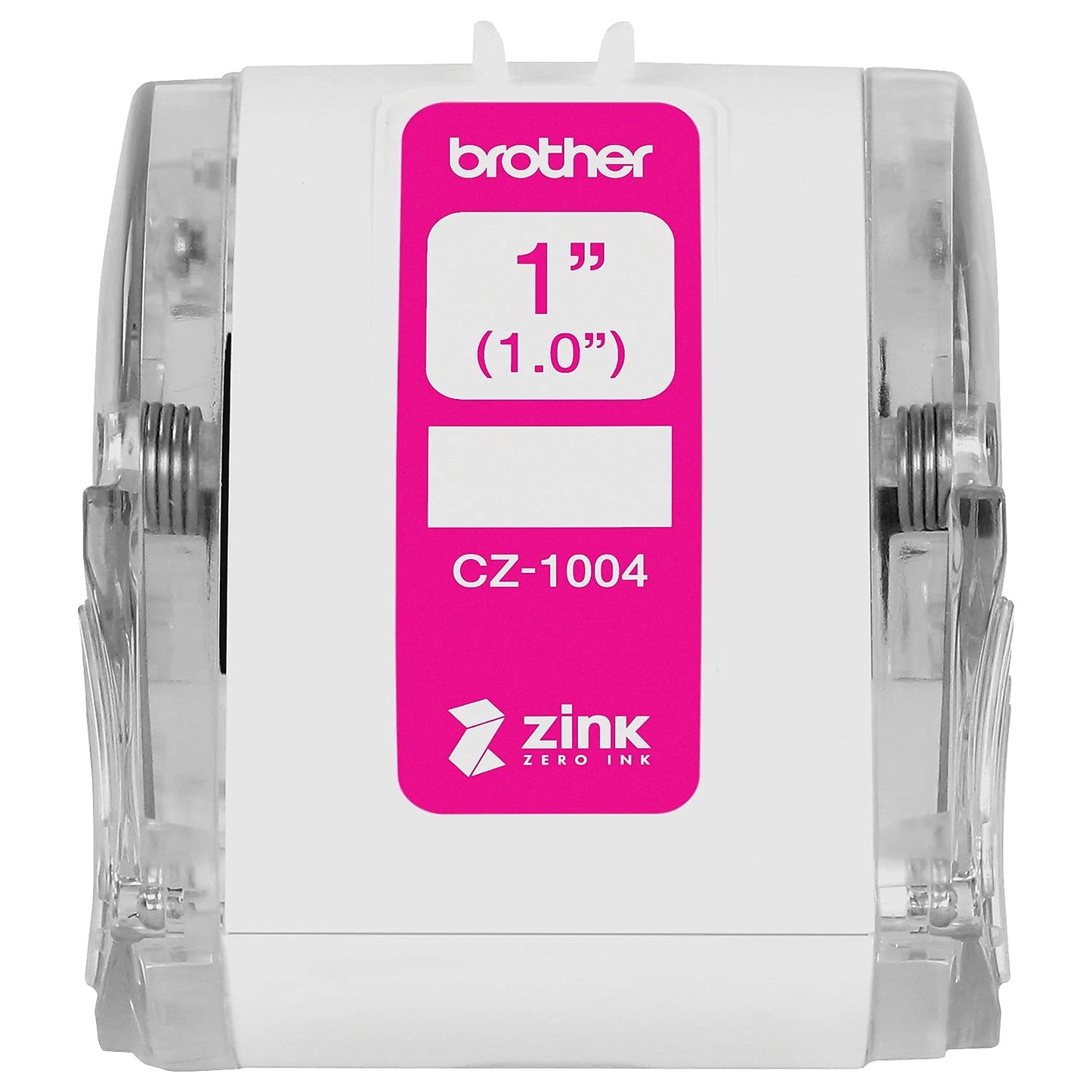 Brother Genuine CZ-1004 Continuous Length 1” (1.0”) 25 mm Wide x 16.4 ft. (5 m) Long Label Roll Featuring Zink Zero Ink Technology