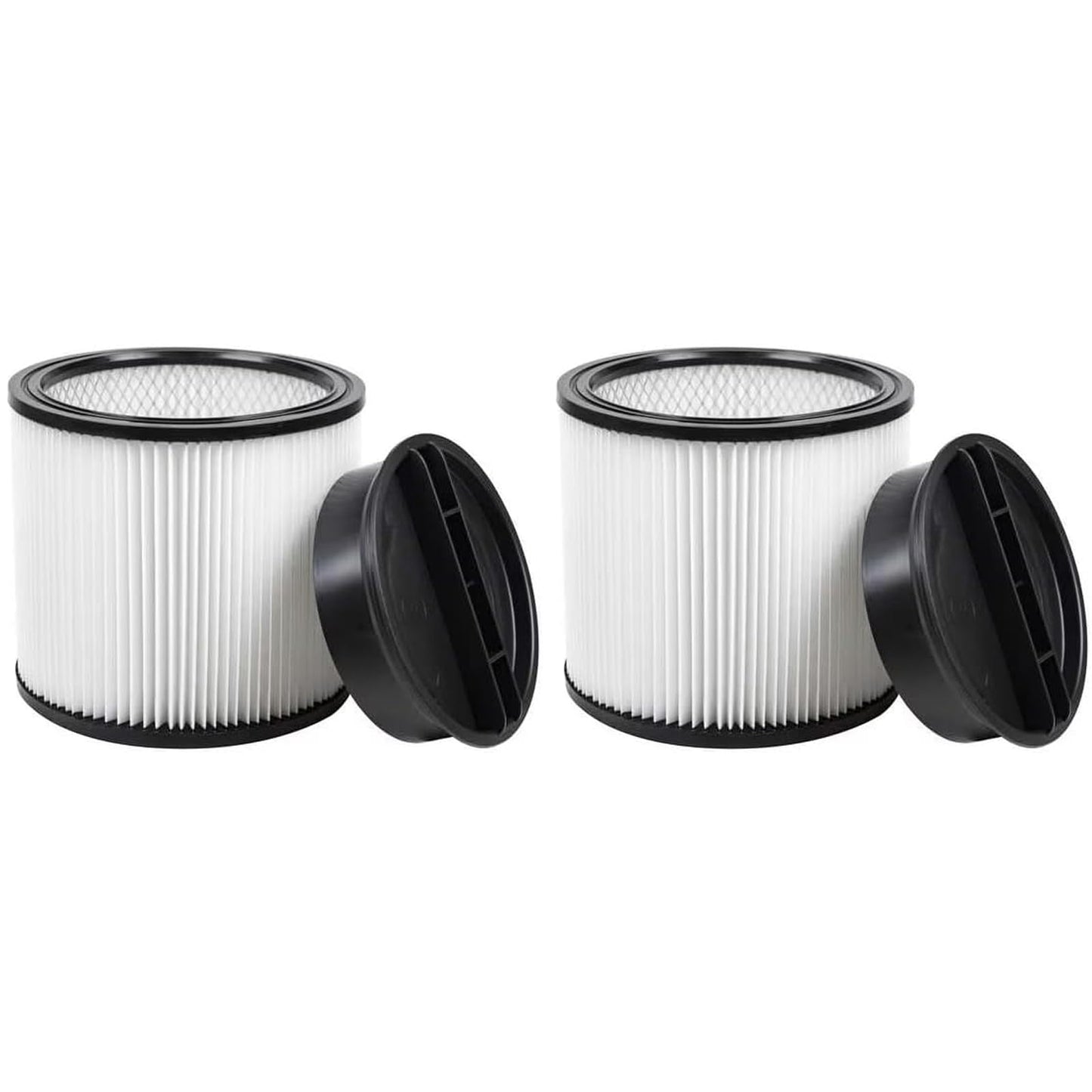 2 Pack 08-2566B Cartridge Filter with Lids, compatible with Stanley Most 5-18 Gallon Wet/Dry Vacuum models# SL18115 SL18115P SL18116 SL18116P SL18191P SL18199P SL18117 SL18701P-10A SL18410P-5A