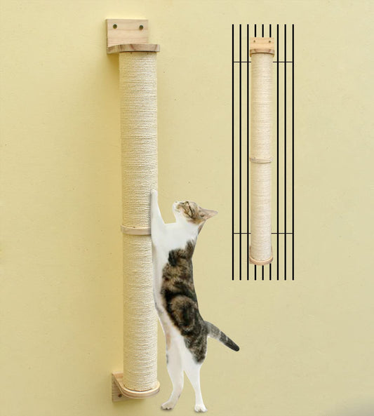 MIAOGE Wall Mounted Cat Scratcher,Cat Wall Scratching Posts and Cat Shelves,Wall Cat Tree for Indoor Cats,Cat Wall Furniture Scratch Posts (Sisal Rope_Φ7)