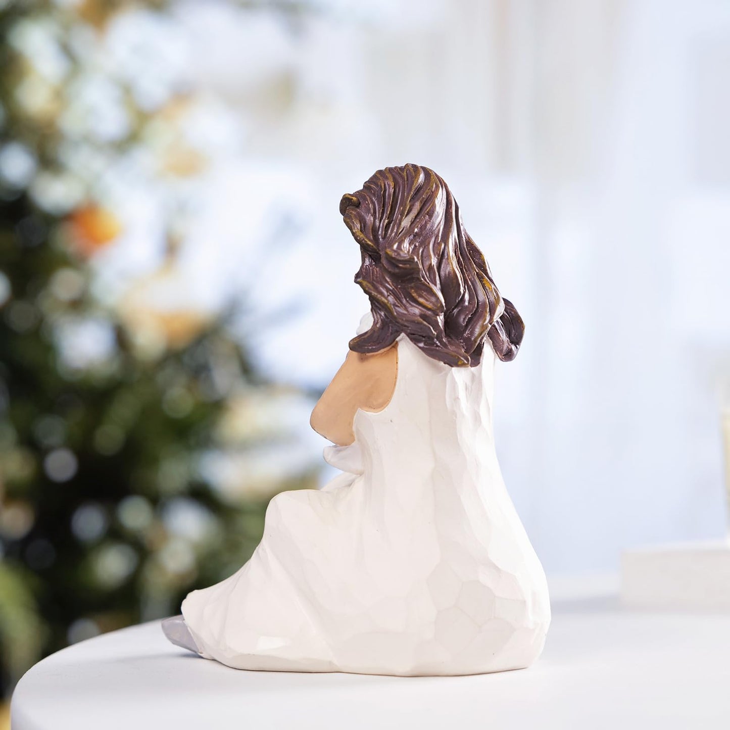 BUTILIVEEN Woman with Dog Figurines, Resin Angel Dog Figurine for Dog Lovers, Sympathy Dog Memorial, Pet Loss Gifts, Westie Gifts for Women, Friends