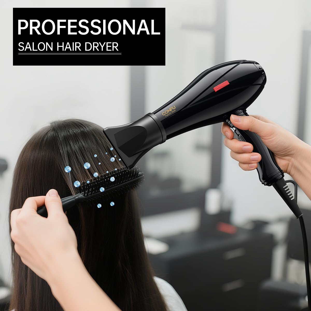 Professional Hair Dryer, Ionic Salon Performance Hair Dryer,1875 Watts Hair Dryer with Diffuser,3 Heating & 2 Speed Setting Blow Dryer With Cool Shot