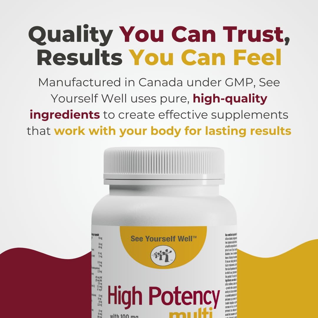 Brain Booster Supplement with Anti Aging Essentials. For Concentration, Brain Fog, Mental Alertness, Focus, Clarity, & Memory Support. 30+ Vitamins & Minerals. By See Yourself Well 120ct