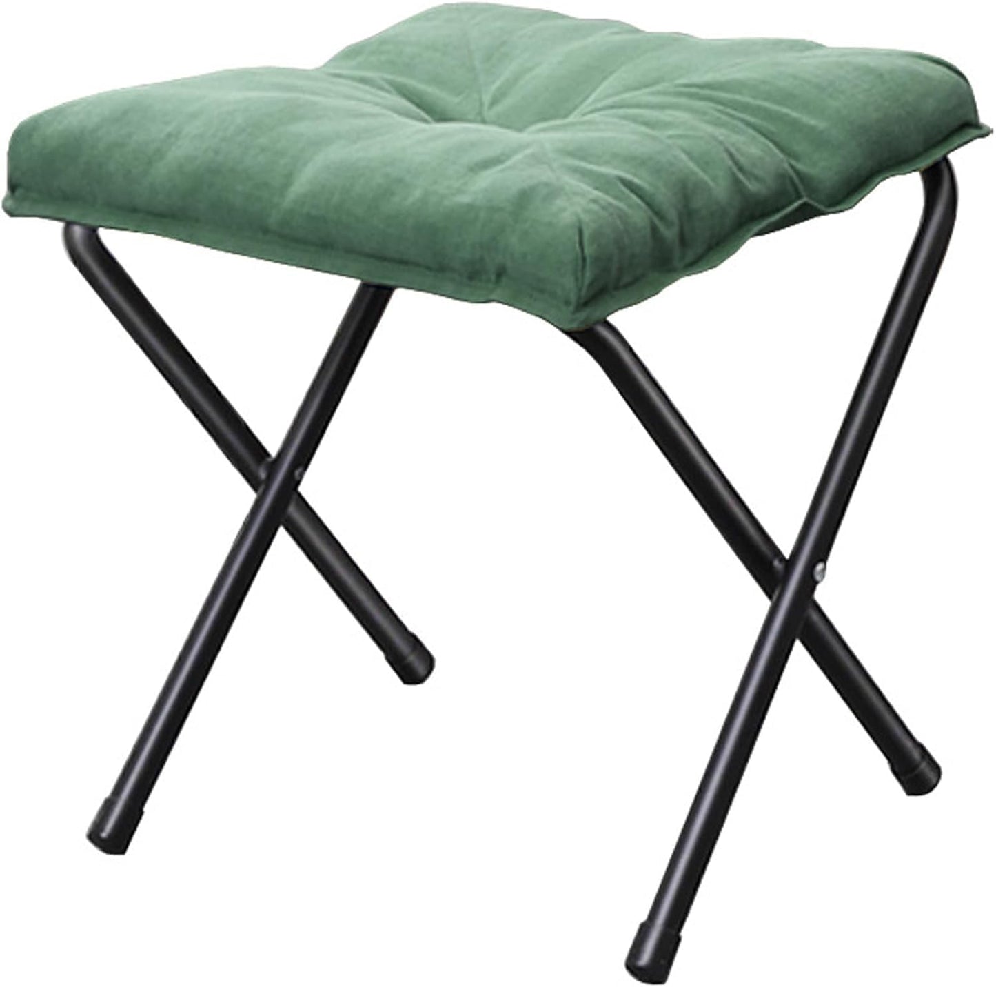 Foldable Ottoman Foot Rest, Foot Stool with Soft Cushion, Compact Lazy Sofa Stool for Living Room Bedroom Office Dorm RV (Green)