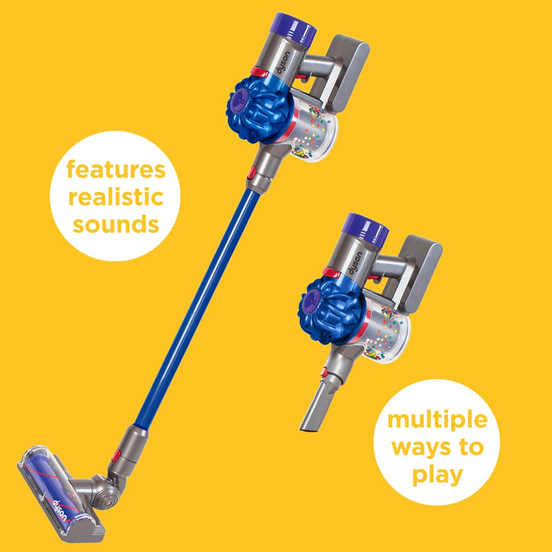 Casdon Dyson Cordless Vacuum Interactive & Officially Licensed Toy Dyson Vacuum for Children Aged 3+ Realistic Role-Play Fun, Blue