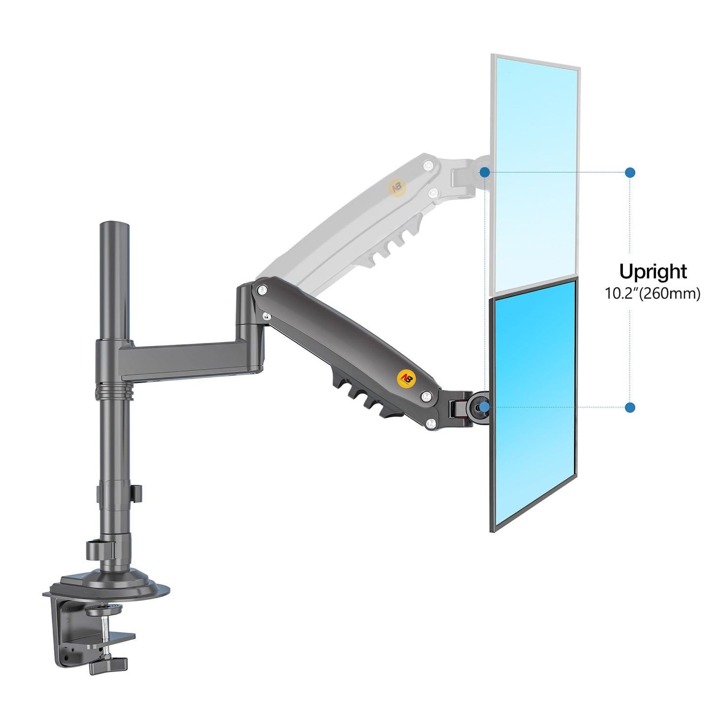 NB North Bayou Monitor Desk Mount Long Arm for Monitors from 4.4 to 19.8lbs Ultra Wide Full Motion Swivel Height Adjustable Monitor Stand H100…