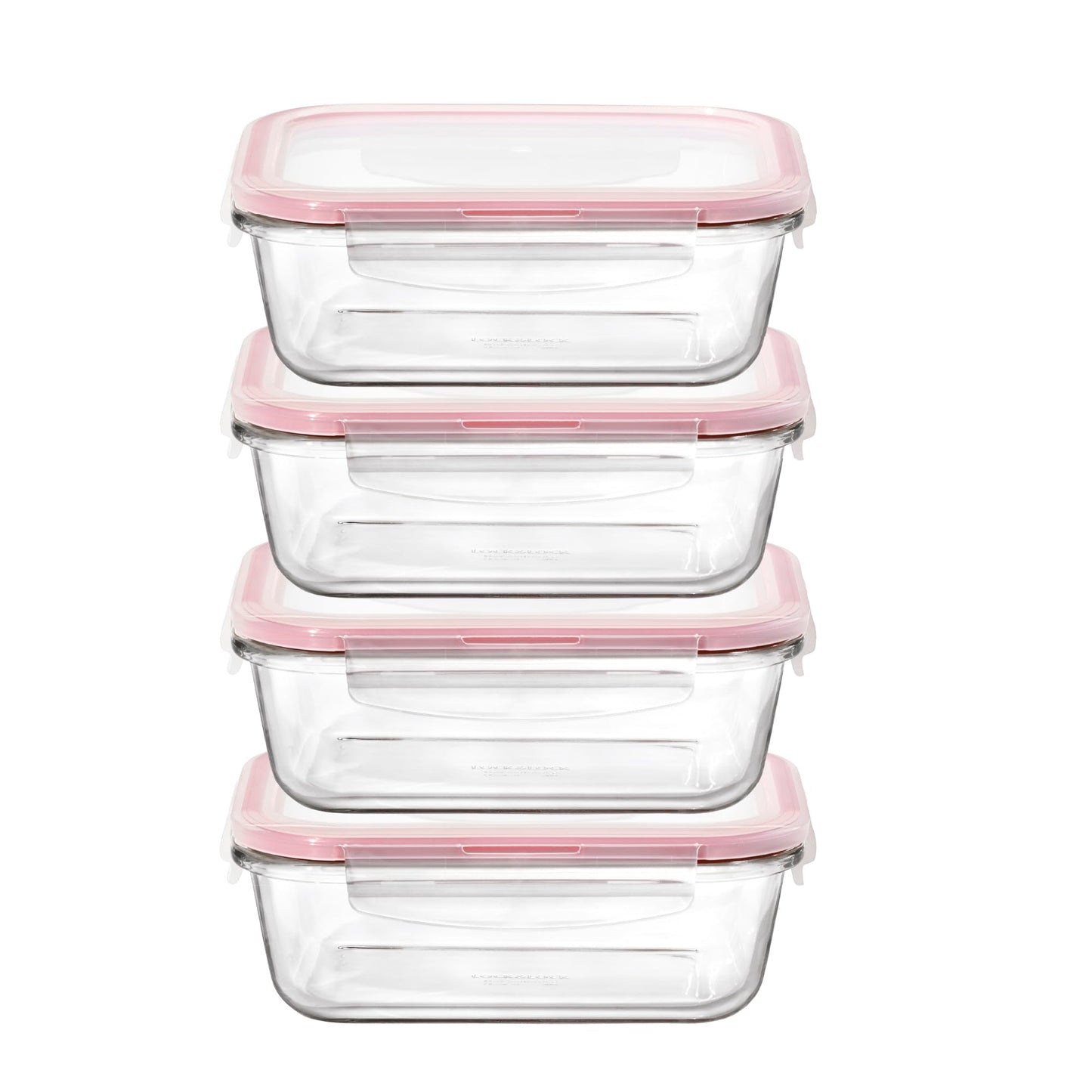 STARFRIT LocknLock 8-Piece Borosilicate Glass Container Set - 4 x 21oz/630ml - Airtight & Leakproof - 4-Sided Locking Lid