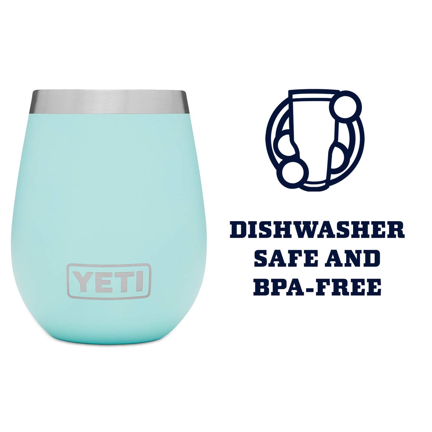 YETI Rambler 10 oz Wine Tumbler, Vacuum Insulated, Stainless Steel with MagSlider Lid, Seafoam
