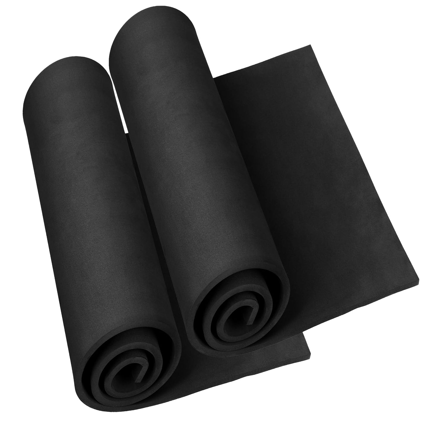 Do²ping 2-Pack Black EVA Foam Sheets, 6mm Thick Premium Foam Sheets for Crafts, 49"x13.9" High Density 86kg/m3 EVA Foam for Cosplay Costume, DIY Projects (2PCS 6mm Black)