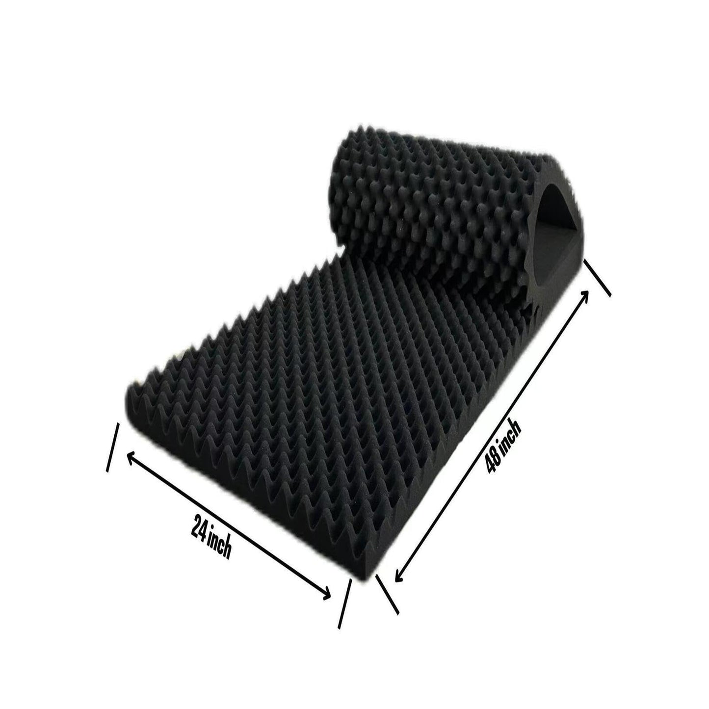 Jdejiela 2 Pack Egg Crate Foam Sound Proof Foam Panels for Walls,48''X24''X2'' inch Acoustic Panels, high-Density Fireproof soundproof Wall Panels, Professional Acoustic Treatment (Black)