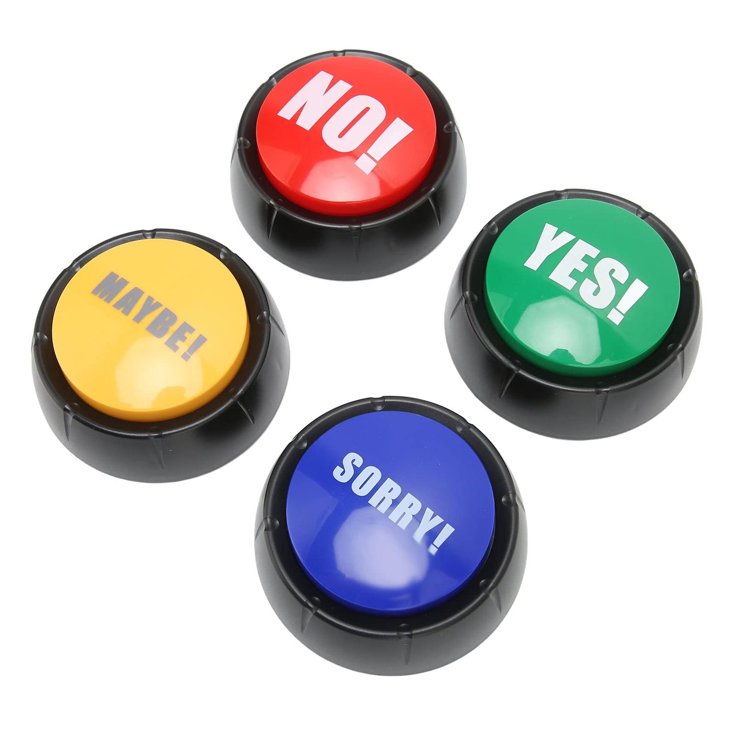 Yes No Button & Maybe Sorry Button, Dog Buttons for Answer Buzzers 4 Pack, Dog Talk Button Sound Button Dog Talking Button, Training Clicker, Talking Dog Buttons Learning Press
