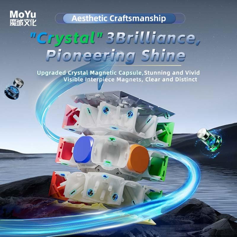 Bukefuno MoYu WeiLong WRM V11 Magnetic UV Version 3x3 Magnetic Speed Cube - WeiLong V11 Magic Cloth Stickerless Puzzle Magic Cube Toys