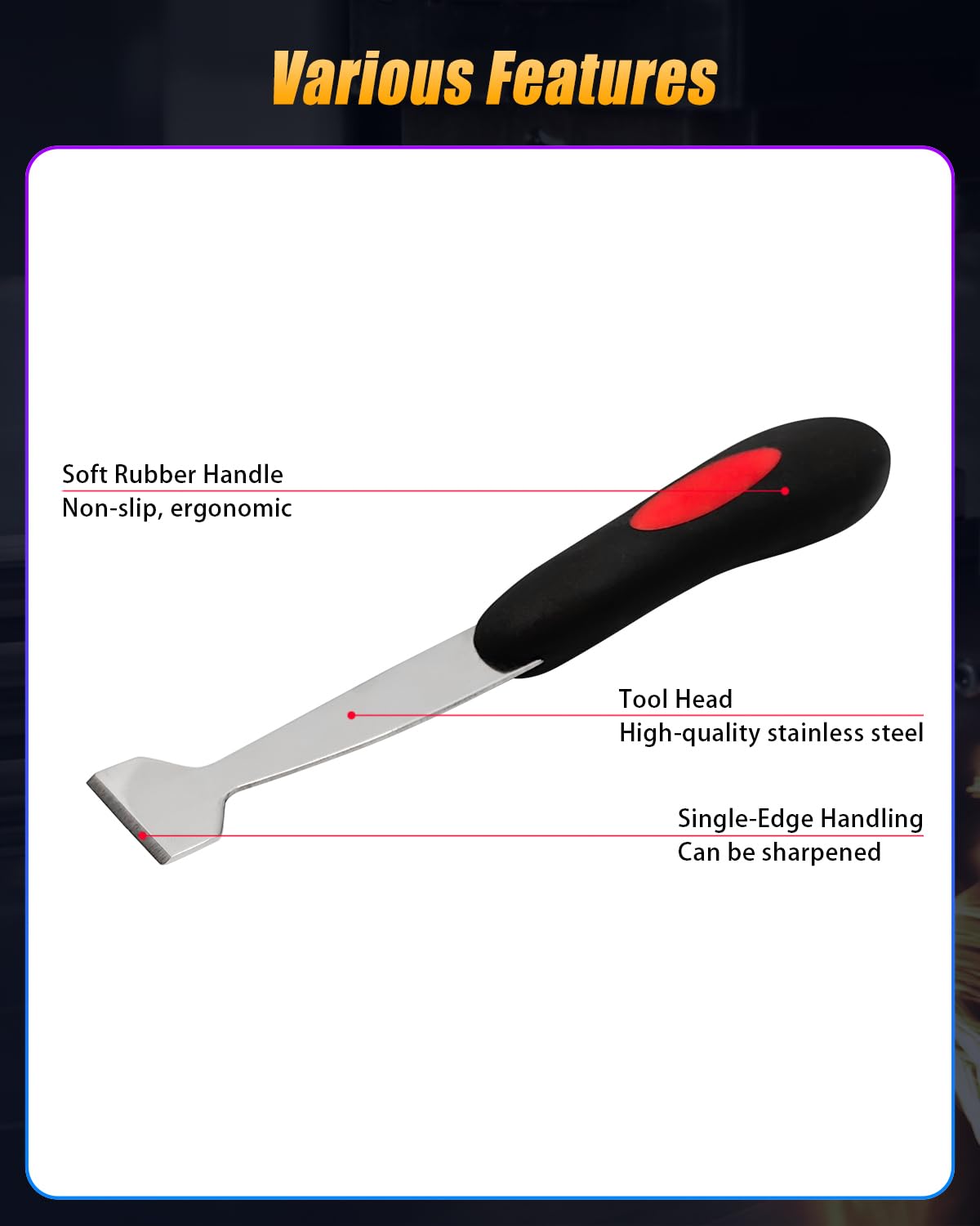 GLEXQLAO Windshield Urethane Scraper Removal Tool Kit for Removing Glass Residues, Auto Glass Urethane Scraper Remover Tool Set with 3 Sizes