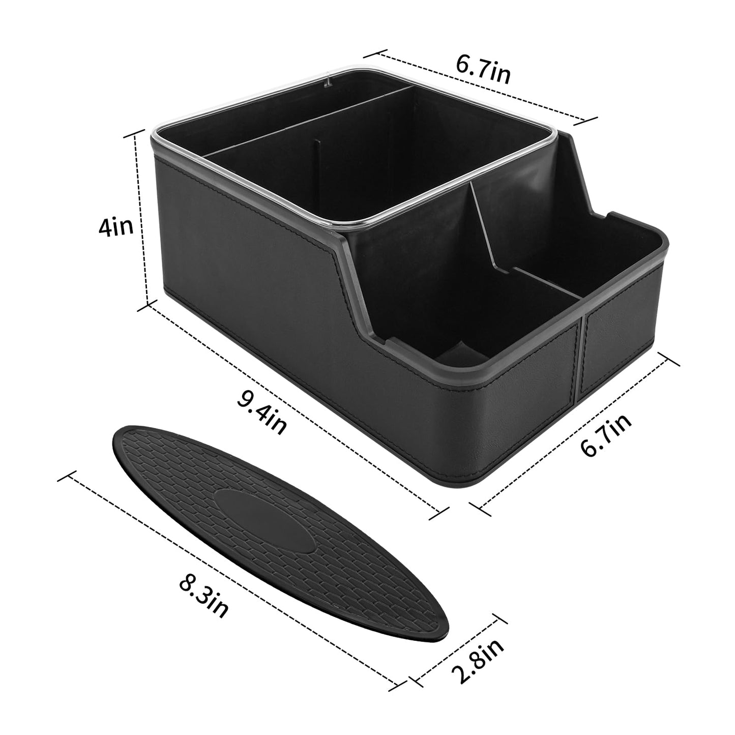 keketuohai Car Seat Back Organizer with 3 Storage Compartments,Car Organizer Between Seat Car Armrest Storage Box with Cup Holder Tray Car Interior Console & Oragnizer(Black)
