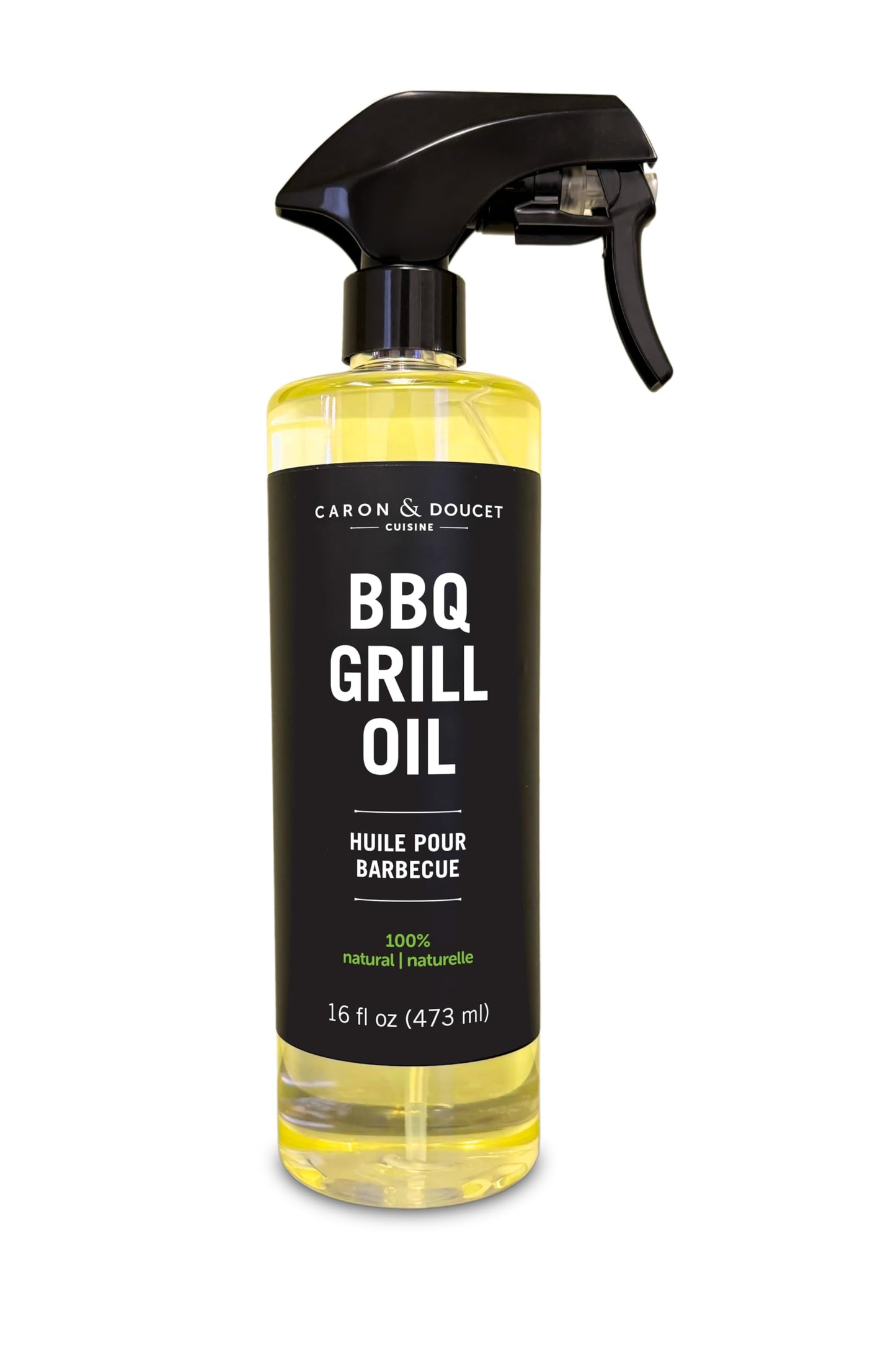CARON & DOUCET - BBQ Grill Cleaner Oil | 100% Plant-Based & Vegan | Best for Cleaning Barbeque Grills & Grates | Use with Wooden Scrapers, Brushes, Accessories & Tools | Great Gift for Dad! (16oz)