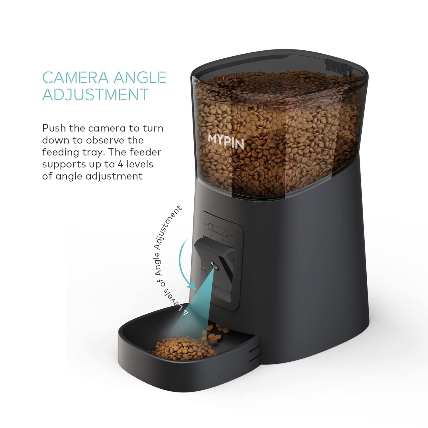 Video Automatic Pet Feeder with HD Camera, Food Dispenser for Cats and Dogs WiFi Smart Feeder with Camera 6L 2-Way Audio, Mobile Phone Control, Timed Feeder, Desiccant Bag Up to 8 Meals per Day… (Black)