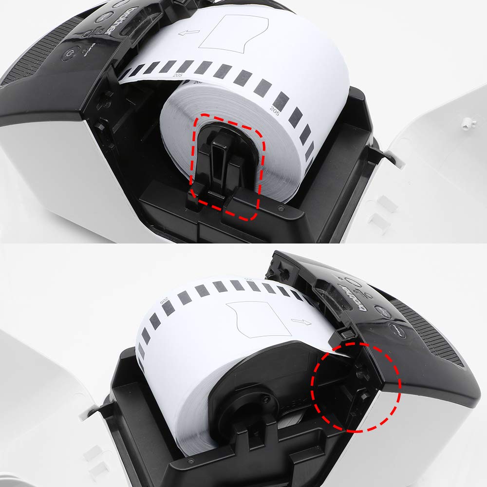 COLORWING Compatible DK-2205 Address Labels 2.4 inch x 100ft (62mm x 30.48m) Continuous Paper Labels for Brother QL-820NWB QL-800 QL-810W QL-700 QL-710W Label Printers, 8 Rolls+1 Refillable Frame