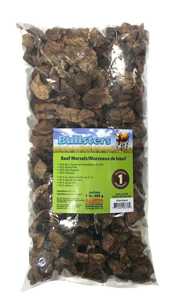 Bullsters Dog Treats Bones Chews Long Lasting for Aggressive Chewers All Natural Hickory Smoked Beef Dog Bones, 1 Ingredient with No Additives, No preservatives, Steroid Free, Oven Roasted and Delicious for Small, Medium, Large, Extra Large XL Dogs Beef M