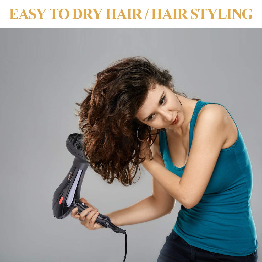 Professional Hair Dryer, Ionic Salon Performance Hair Dryer,1875 Watts Hair Dryer with Diffuser,3 Heating & 2 Speed Setting Blow Dryer With Cool Shot