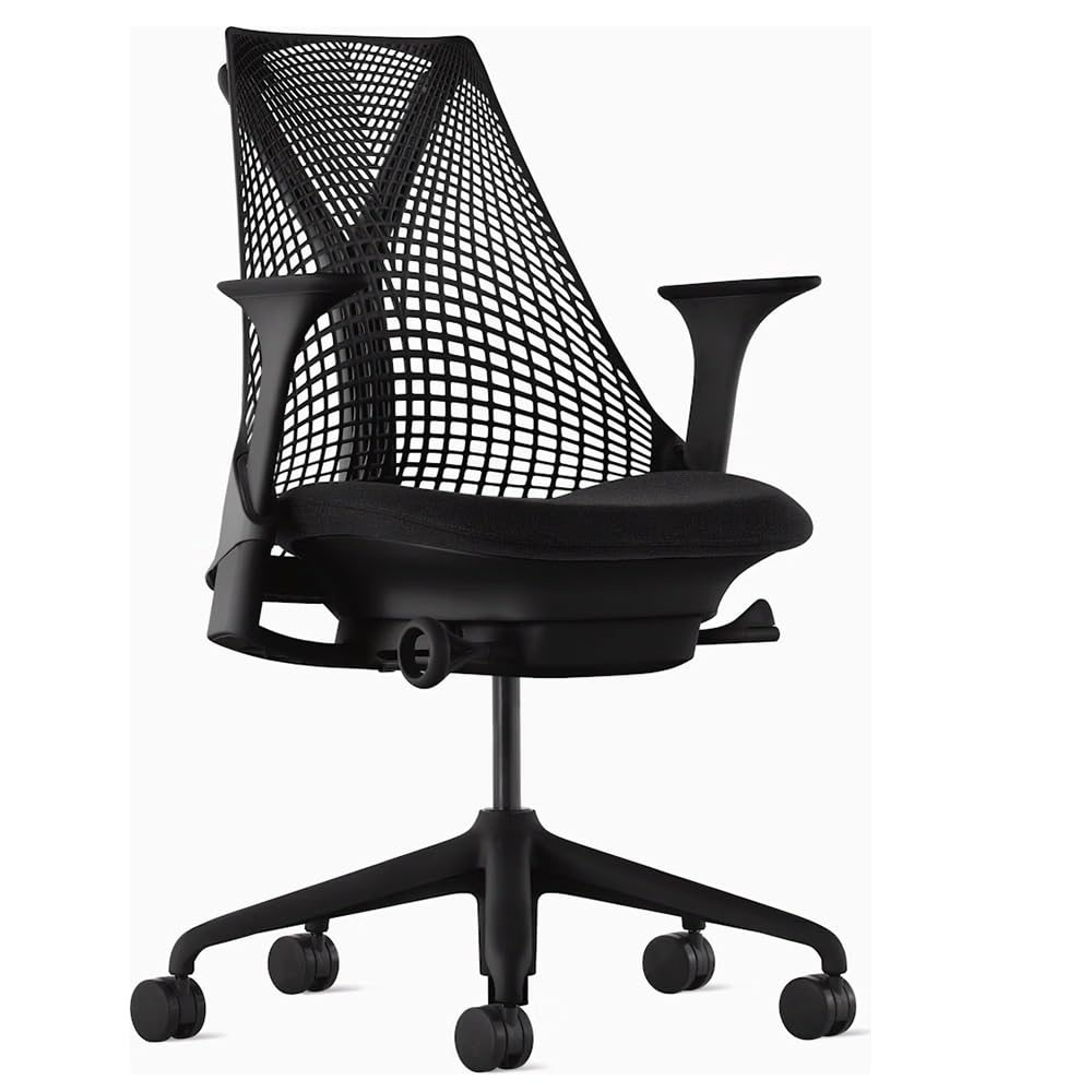 Arm Pads Caps Replacement for Herman Miller Fixed and Height Adjustable Armrest Sayl Office Chair, Black Vinyl (1-Pair)