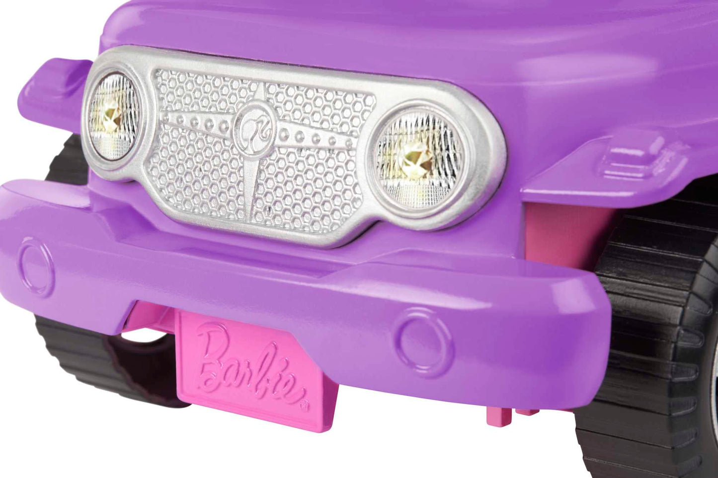 Barbie Off-Road Vehicle, Purple with Pink Seats and Rolling Wheels, 2 Seats, Toy for 3 to 7 Year Olds