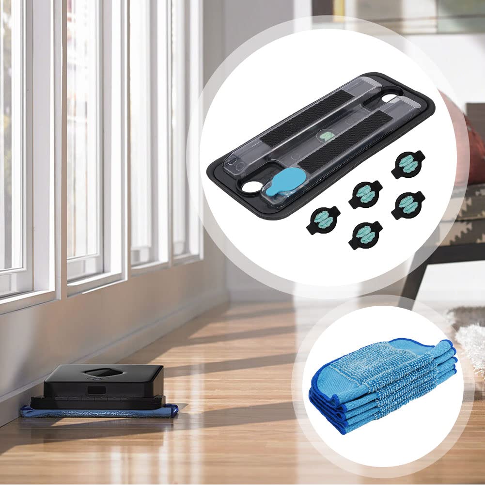 Tookie 11pcs Reservoir Pad Set, Vacuum Cleaner Mop Pad Compatible for Braava 380 380T 380T, Reservoir Pad Wick Cap & Mop(Size:11pcs)