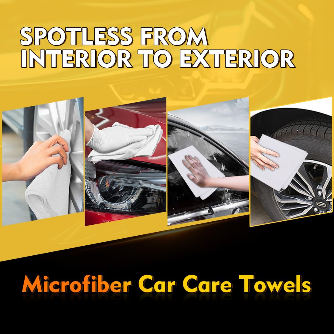 HOMEXCEL Microfiber Cleaning Cloths 100 Pack, Highly Absorbent Microfiber Towels for Cars, White Shop Towels 11.5 x 11.5 inch, Lint Free Cleaning Rags for House, Kitchen and Car