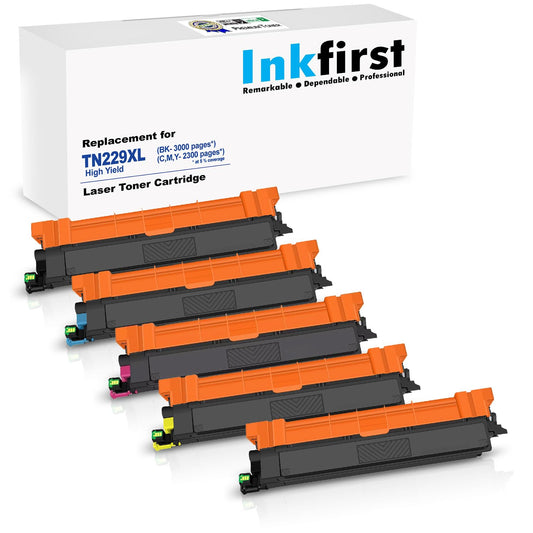 5 Inkfirst TN229XL TN229 Toner Cartridges Compatible Replacement for Brother MFC-L3720CDW MFC-L3765CDW MFC-L3780CDW MFC-L8395CDW HL-L3220CDW HL-L3280CDW HL-L3295CDW HL-L3300CDW HL-L8245CDW (1SET+1BK)