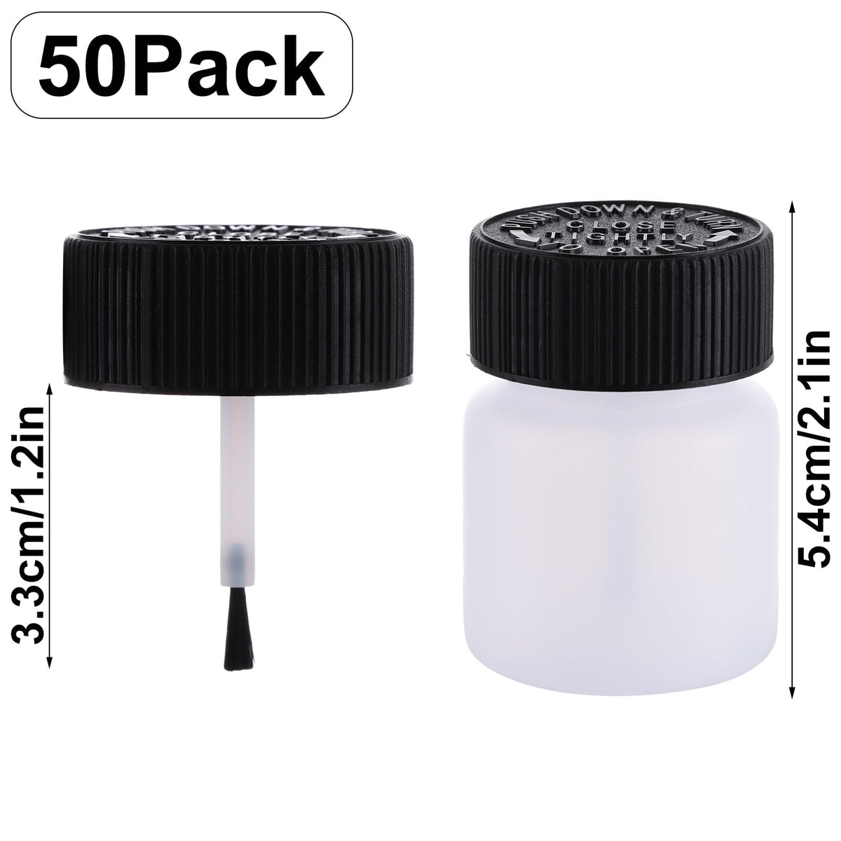 JMIATRY 50 Pack 1 OZ Paint Touch Up Bottles with Caps Empty Touch Up Bottle 1 Ounce (30ml) Touch Up Paint Container for Household or Automotive Paint, with Mixing Ball