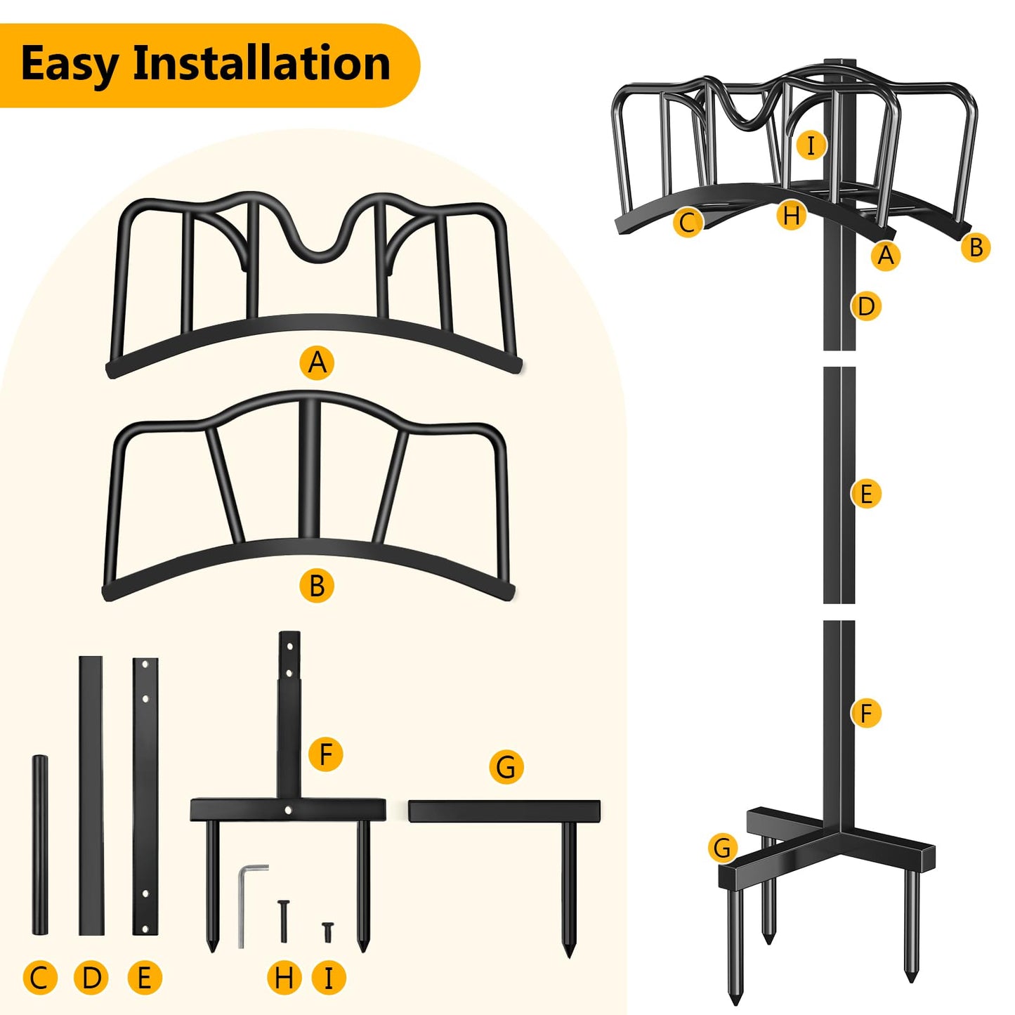 Garden Hose Holder, Freestanding Water Hose Holder for Outside, Garden Hose Storage Stand for Yard Lawn